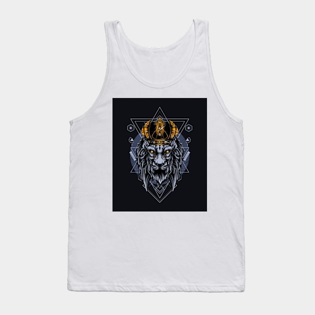 The Angry Lion King Tank Top by T-Shirt Kingdom by Elitenando.store